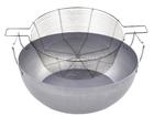 Metal fry pan 40 cm with tin-plated wire basket