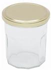 12 sided 324 ml jam jars with lids. Box of 12 units.
