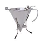Stainless steel 1.5 litre measuring funnel with a piston
