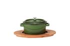 Mini oval casserole dish in cast iron - green