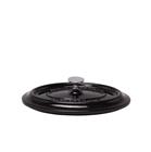 Oval shiny black cast iron lid