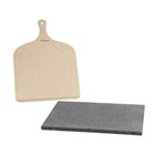 Refractory cooktop made of lava rock with shovel