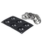 Tartlets kit 6 circles 8 cm stainless steel and mold 6 half-spheres silicone