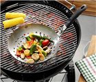 Vegetable wok frying pan for barbecue removable handle