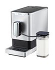 Espresso coffee machine grain grinder with integrated milk pitcher