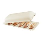 Lin Emile Henry white ceramic mini-baguettes mold for rolls and sandwiches