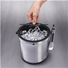 double-walled stainless steel ice bucket with lid. Supplied with ice tongs