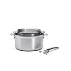 Set of 16 and 20 cm stainless steel 3-layer induction casseroles with removable handle made in France