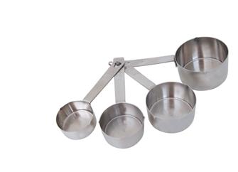 Set of 4 stainless steel measuring cups