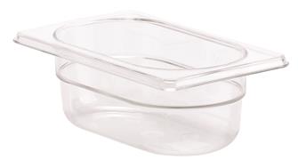 BPA free gastronorm container 1/9 in copolyester. Height 6.5 cm.