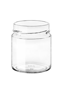 Glass jar 225 ml diam 69 mm with capsule with high skirt by 24
