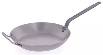 32 cm frying pan in Pro induction steel sheet 3 mm Lyonnaise cut