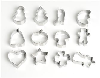 12 winter and Christmas stainless steel cookie cutters