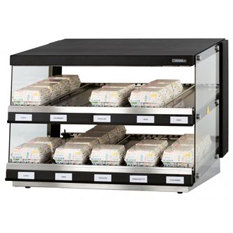 Heated 95 cm burger pass cabinet adjustable from 30 to 90°C for hot sandwich and burger