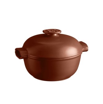Emile Henry induction siena red ceramic cooking pot round 26 cm 4 liters