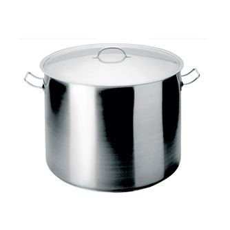 Professional 18/10 stainless steel induction hob cooking pot with lid 36 cm 36.5 liters made in Europe