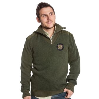 Bartavel P62 khaki jumper with trucker collar. Trout embroidery. Size L. Made in France.